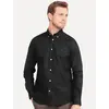 Camisa Tommy Hilfiger Masculina Regular Fit Classic Collar Preta
