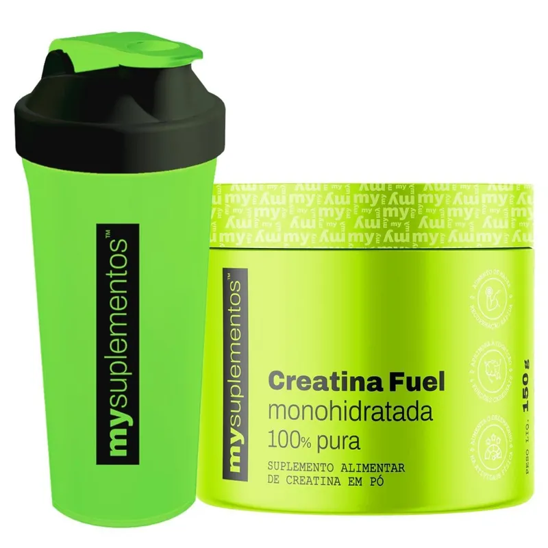 Kit Creatina Monohidratada Pura 150g e Coqueteleira – My Suplementos
