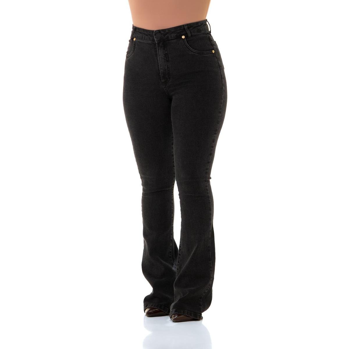 Calça Jeans Feminina Arauto Hot Flare Black