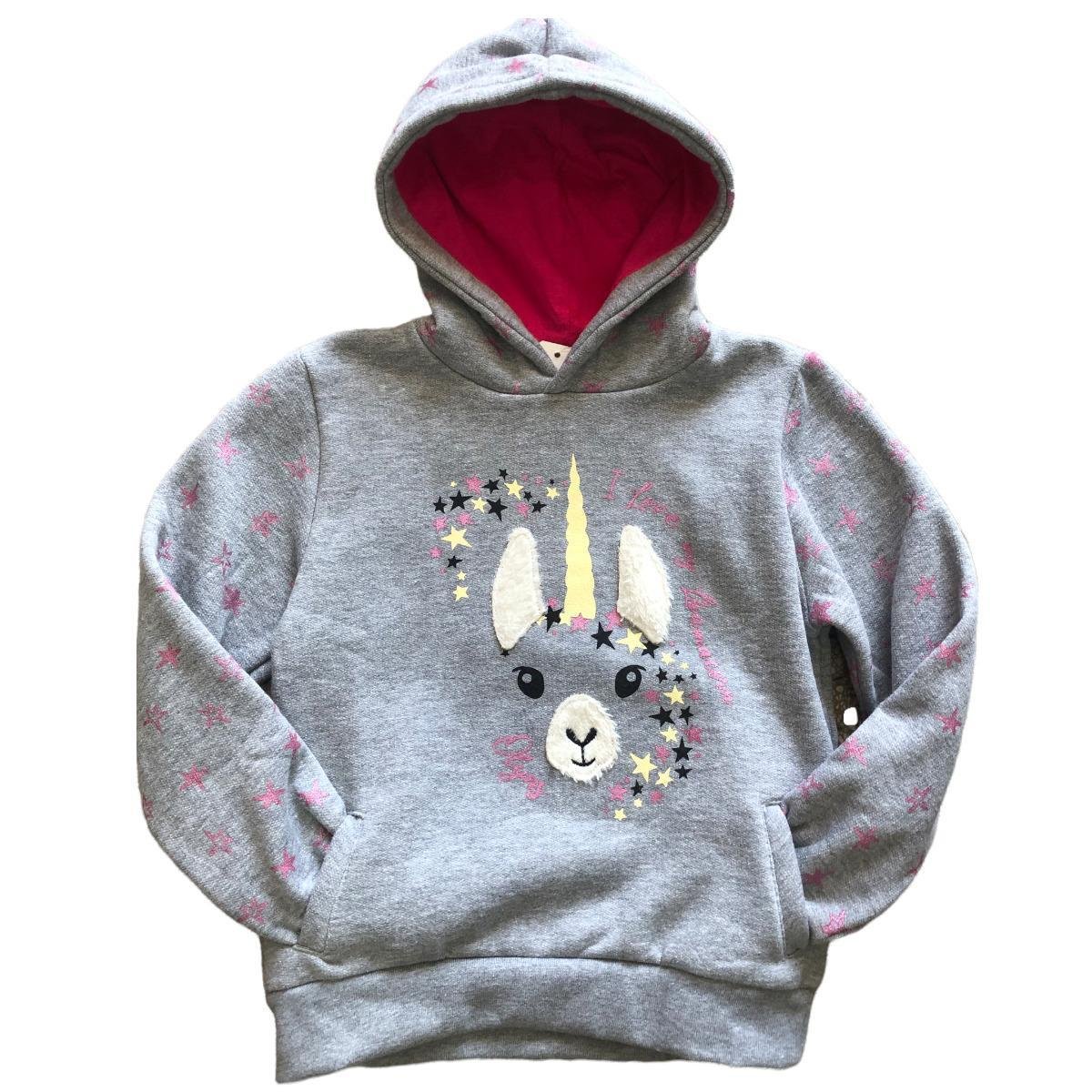 Blusa Moletom Casaco Infantil Menina Fechada Olyns