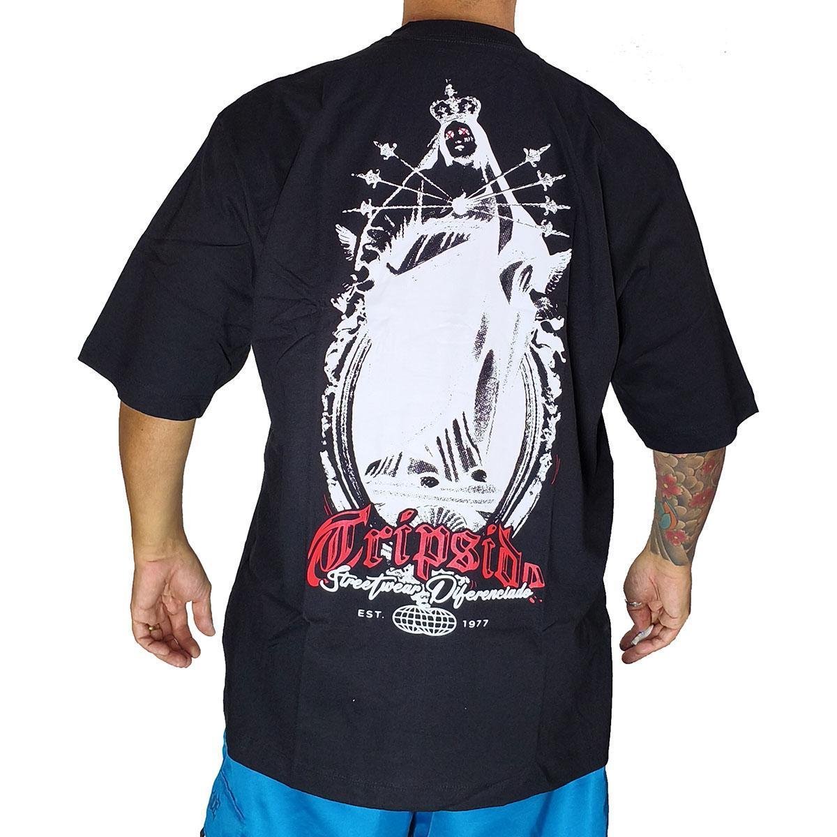 Camiseta Trip Side Overzise Divino Preto S-366
