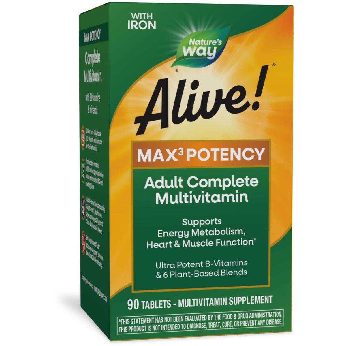 Multivitamínico Nature's Way Alive! Max3 Potency 90 comprimidos