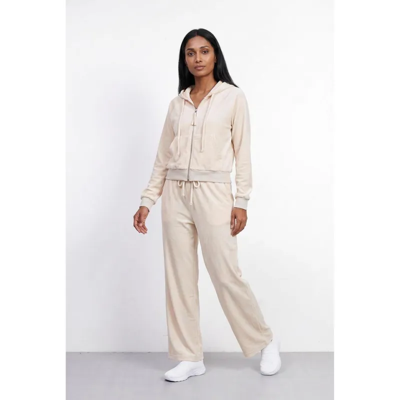 Conjunto feminino plush aveludado calça e jaqueta 61982