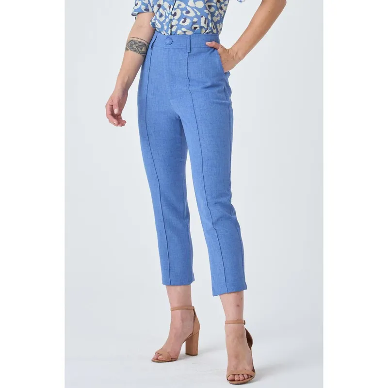 Calça PKS Alfaiataria Capri Azul-GG