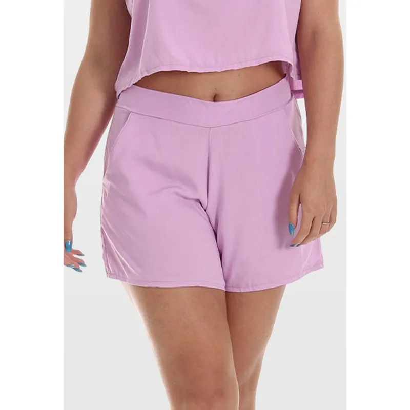 Short Cintura Alta Básico Feminino Verão Curto Bolso Colors