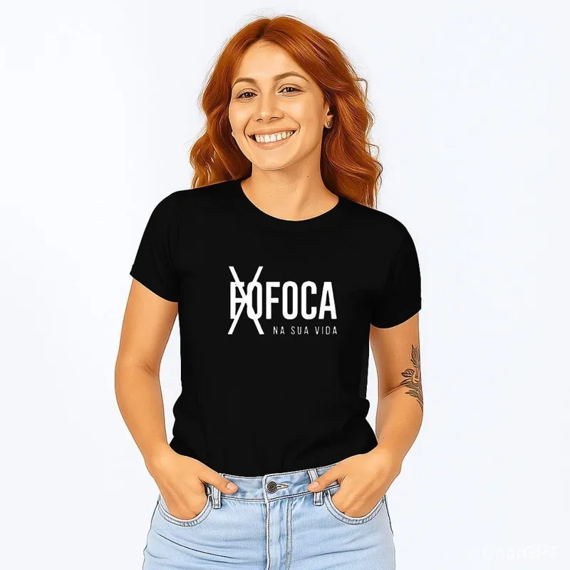 Camiseta Básica Feminina Fofoca Conforto Estilo Descontraído