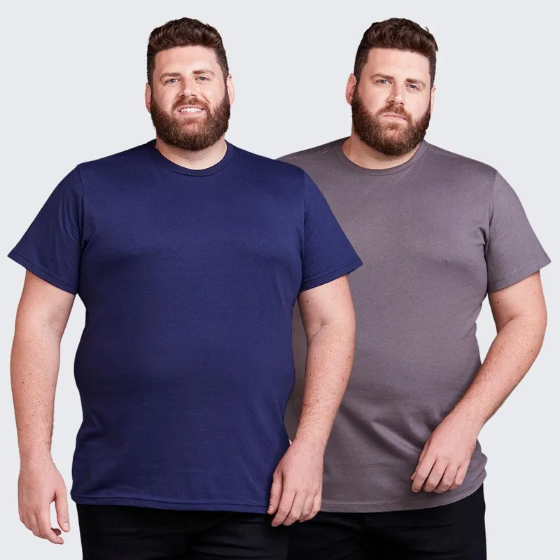 Kit 2 Camisa Masculina Básica Plus Size