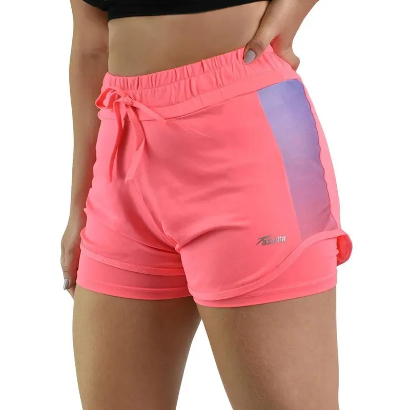 Short Treino Feminino Activitta Suave Coral Lilás