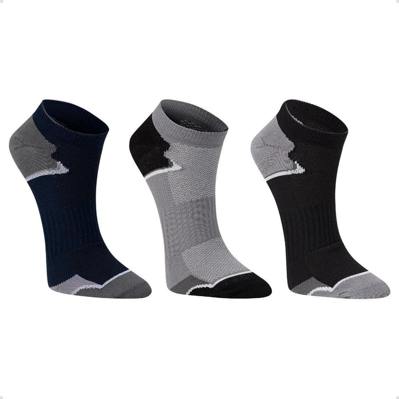 Kit 3 Pares Meia Poliamida Invisível Esportiva
