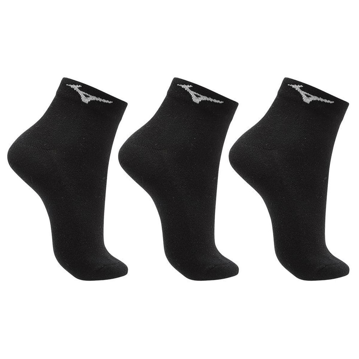 Meia Cano Curto Mizuno Basic - Pacote Com 3 Pares 33-38 Preto
