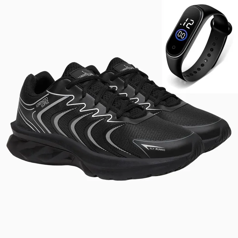 Tênis Esportivo Para Exercícios Academia Treino Conforto e Estilo + Relógio