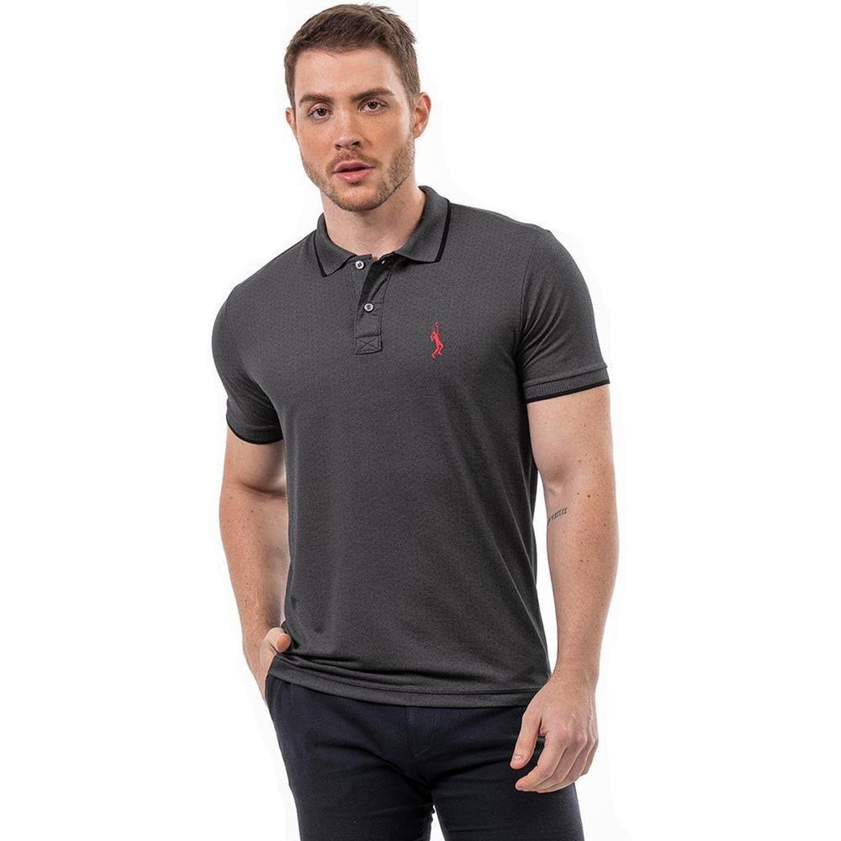Camisa Polo John Pull Masculina Algodão Manga Curta Casual