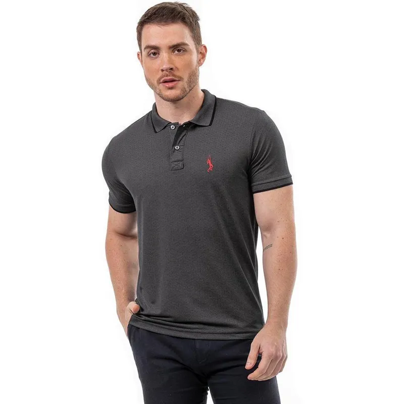 Camisa Polo John Pull Masculina Algodão Manga Curta Casual