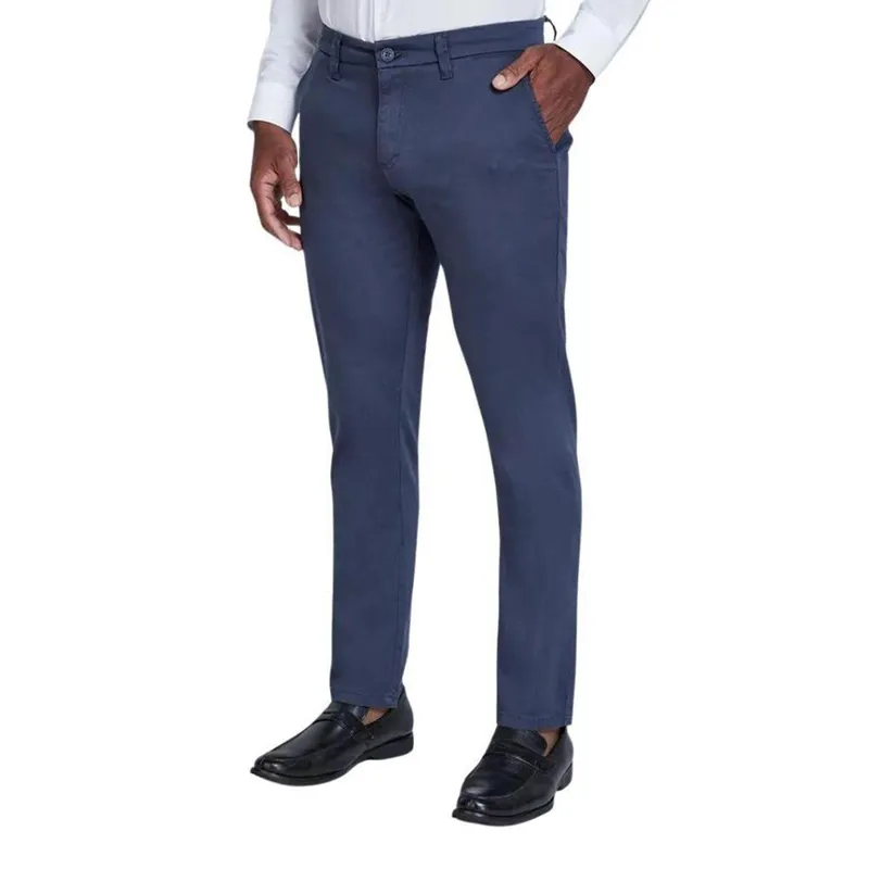 Calça Individual Sarja Slim Bolso Azul Escuro