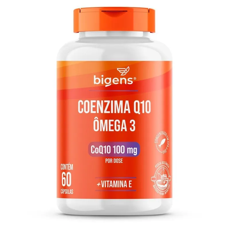 Coenzima Q10 + Ômega 3 + Vitamina E 60 Caps - Bigens