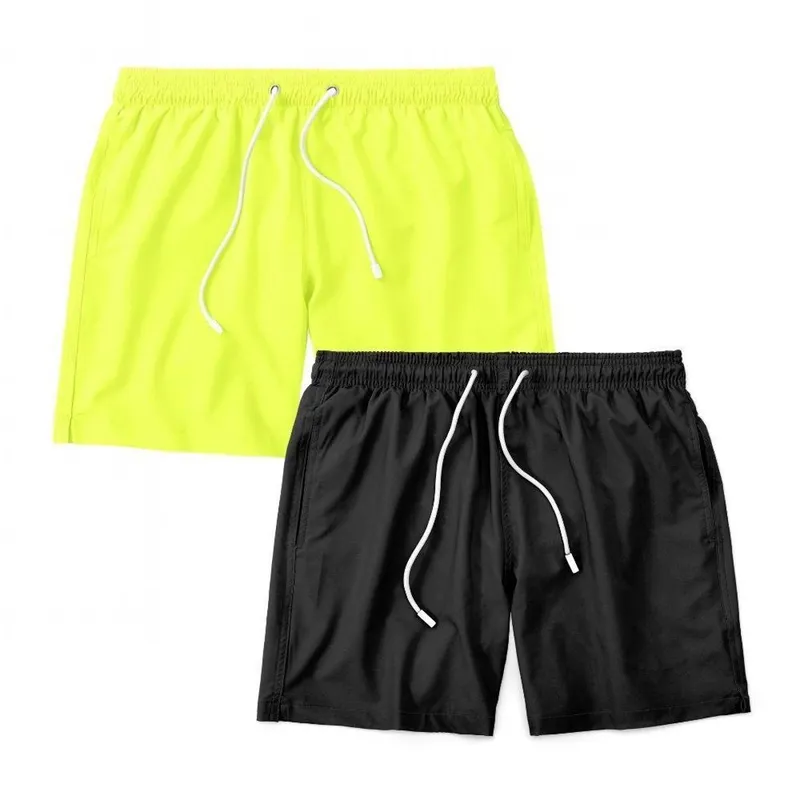 Kit 2 Shorts Bermuda Masculino Tactel Liso Praia Academia