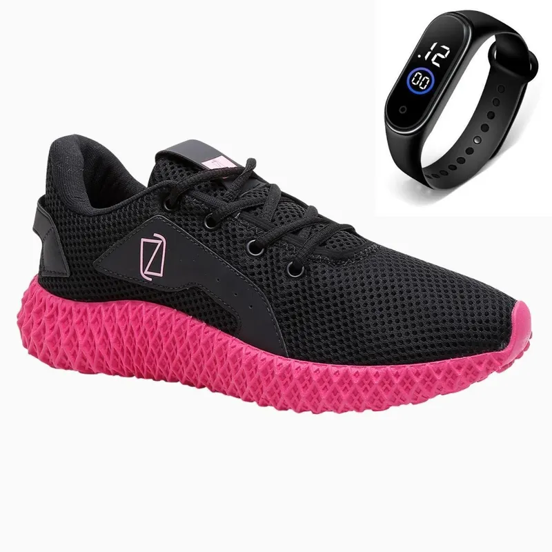 Tenis Feminino Cross Academia Caminhada Esporte Treino Leve + Relógio