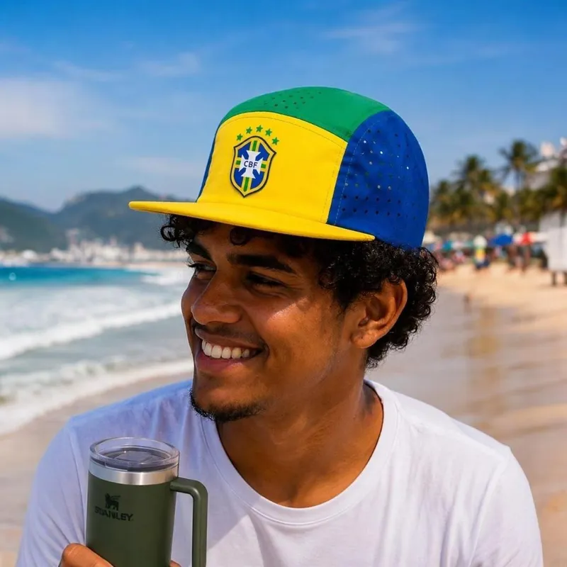 Boné Street Five 5 Panel Brasil Ajustavel aba reta