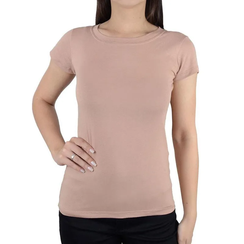 Camiseta Feminina LZT Baby Look Bege Baunilha - 578
