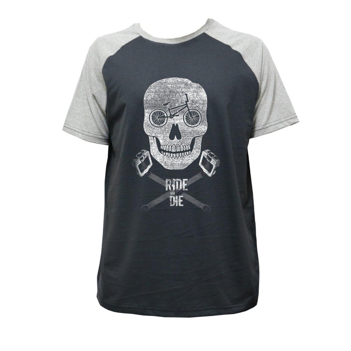 Camiseta Alkary Raglan Manga Curta BMX Caveira