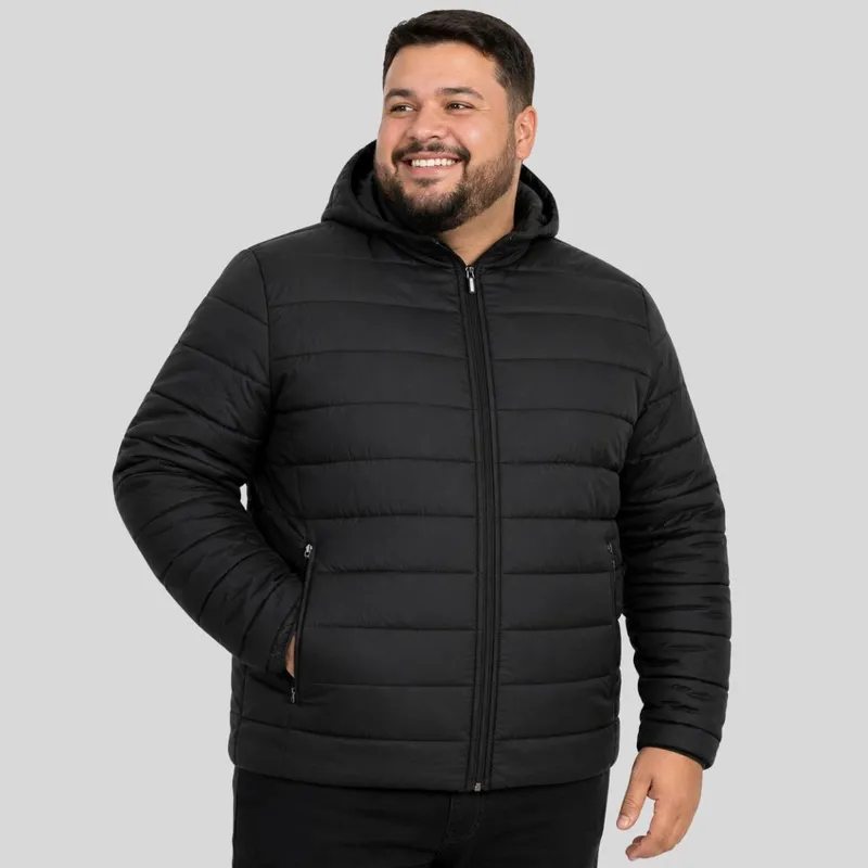 Jaqueta Puffer Bobojaco Masculina Casaco Plus Size Acolchoada Impermeável