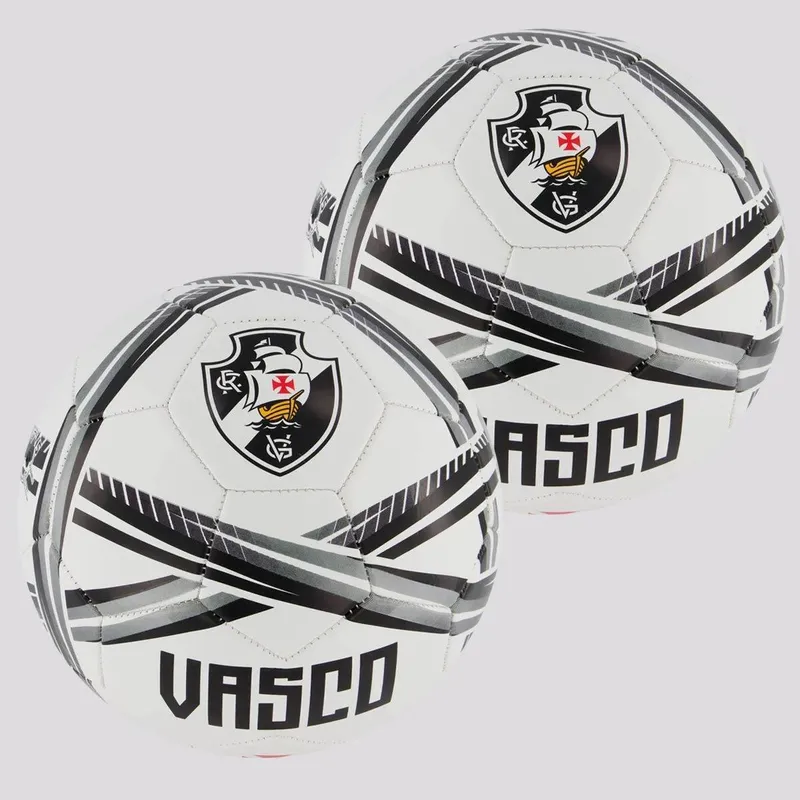 Kit 2 Bolas Vasco Estádios 24 Campo Branca e Preta