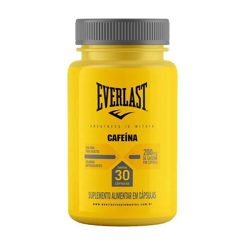 Cafeína 200mg em Cápsulas 30 Unidades Everlast Suplementos