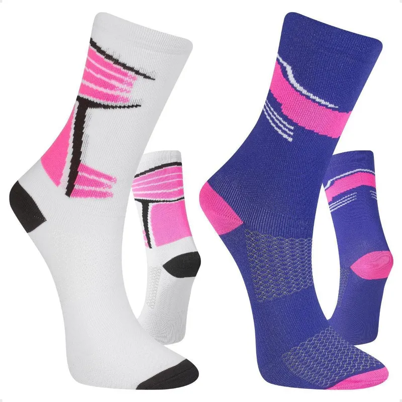 Kit 2 Pares Meia Feminina Poliamida Ciclismo Corrida