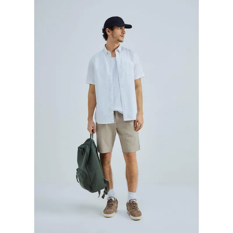 Camisa Masculina Manga Curta Com Bolso - Azul P