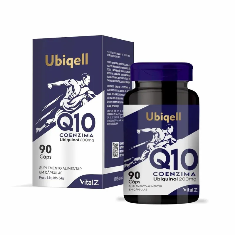 Ubiqell Q10 UBIQUINOL 200MG - 90 Cápsulas FORMA ATIVA 8x mais forte