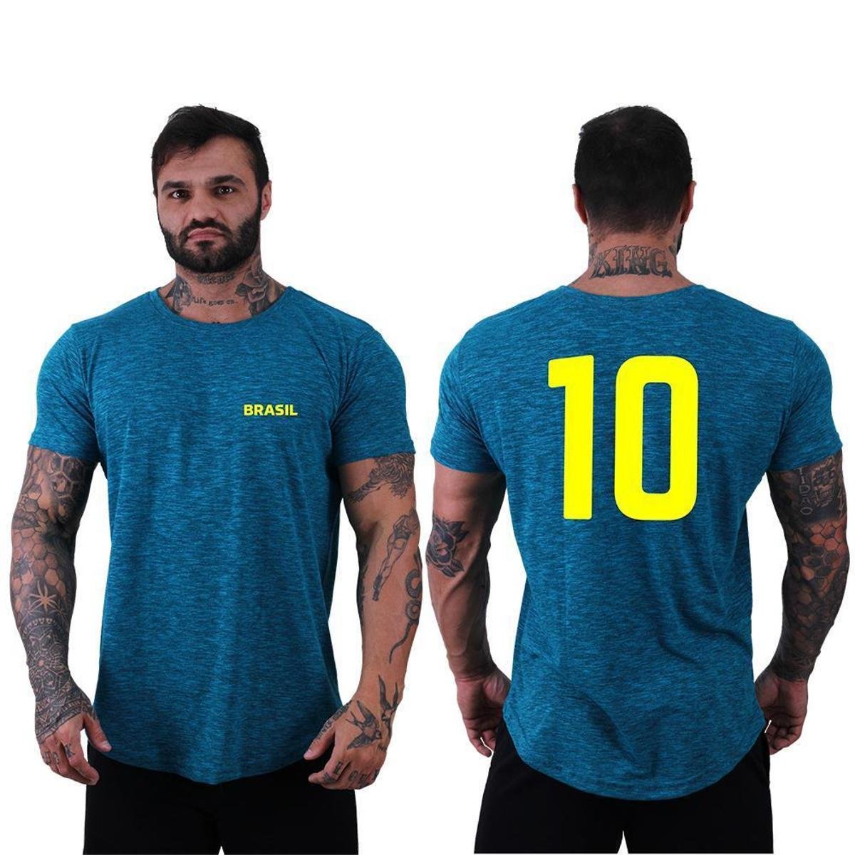 Camiseta Longline Manga Curta Alto Conceito Estampa Brasil