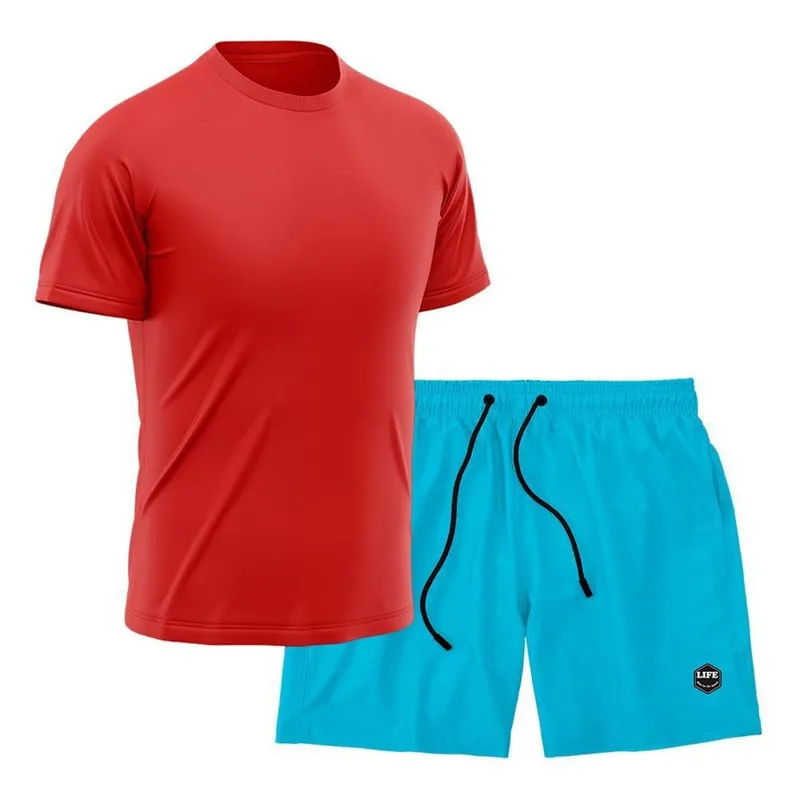 Kit Camiseta Academia + Bermuda Mauricinho- Vermelho