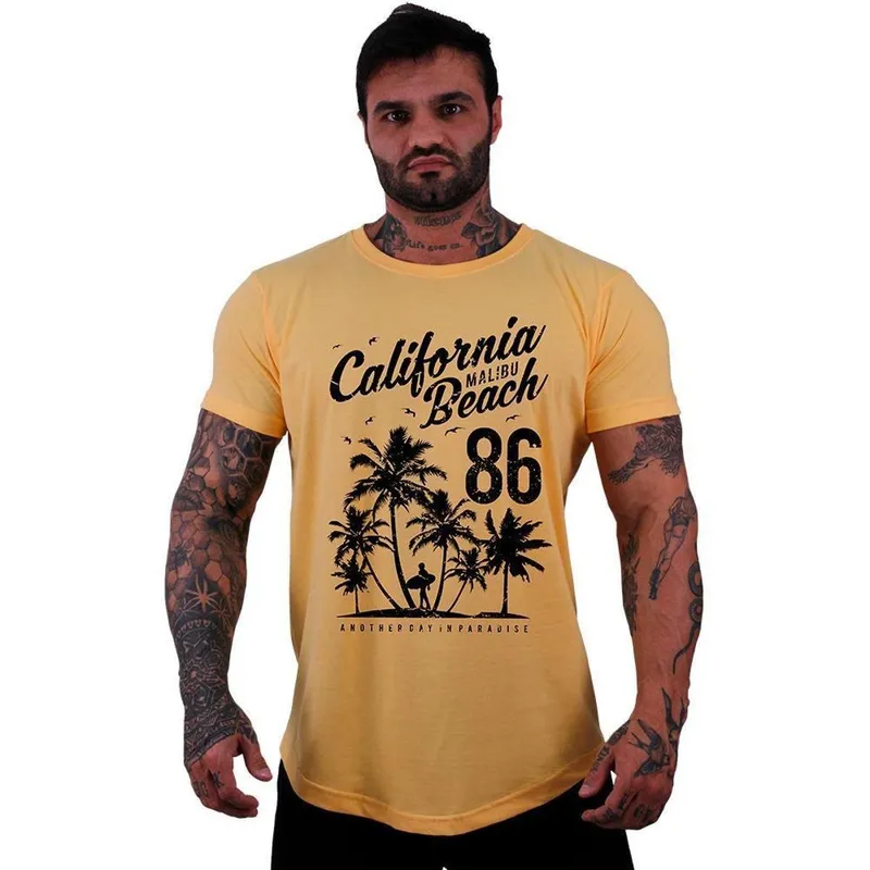Camiseta Longline Manga Curta Alto Conceito Surf The Best Surfing In California