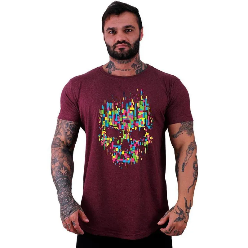 Camiseta Longline MXD Conceito Caveira Abstrata Masculina