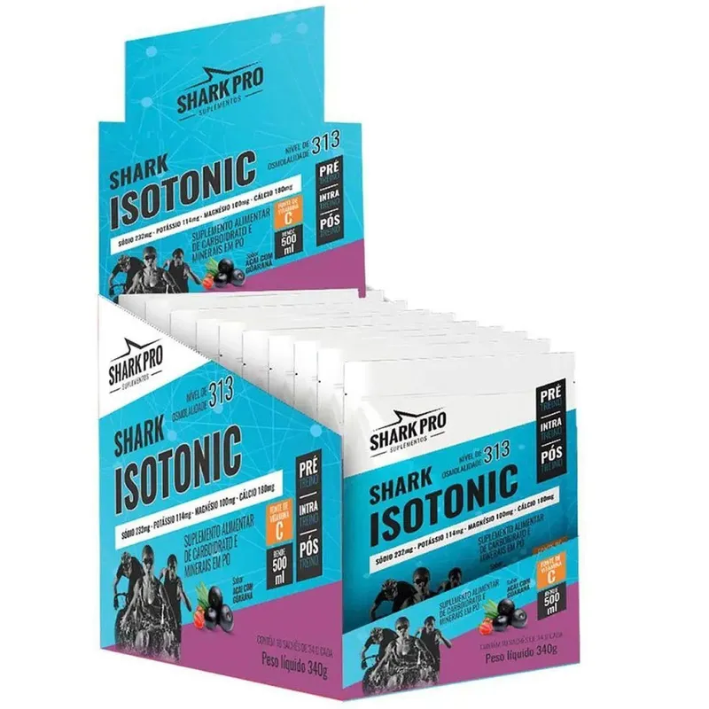 Shark Isotonico - 10 Sachês 34g Açaí Com Guaraná - Shark Pro