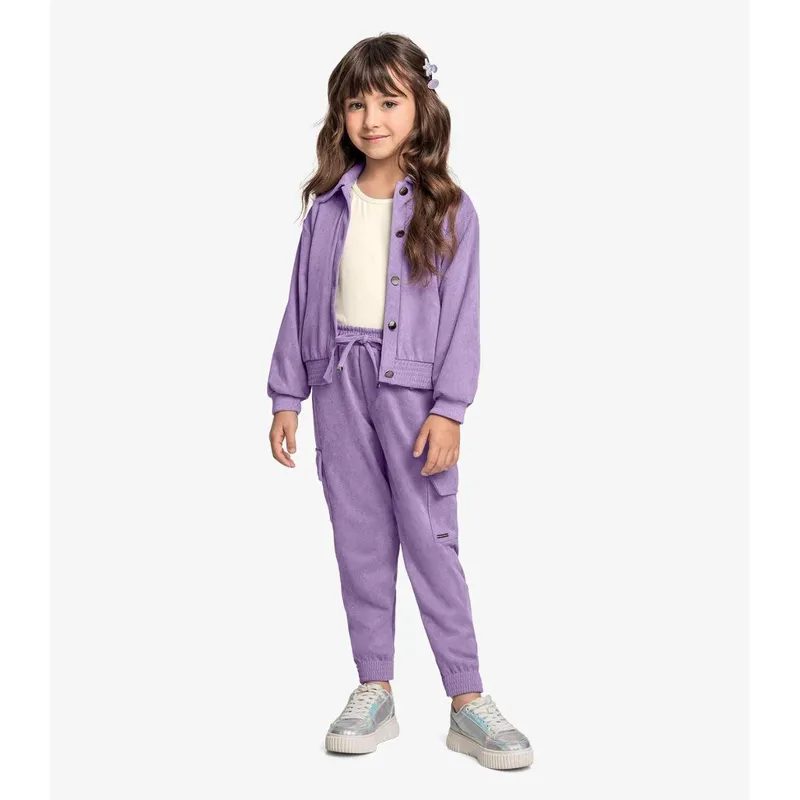 Calça Infantil Menina Jogger Trick Nick Roxo