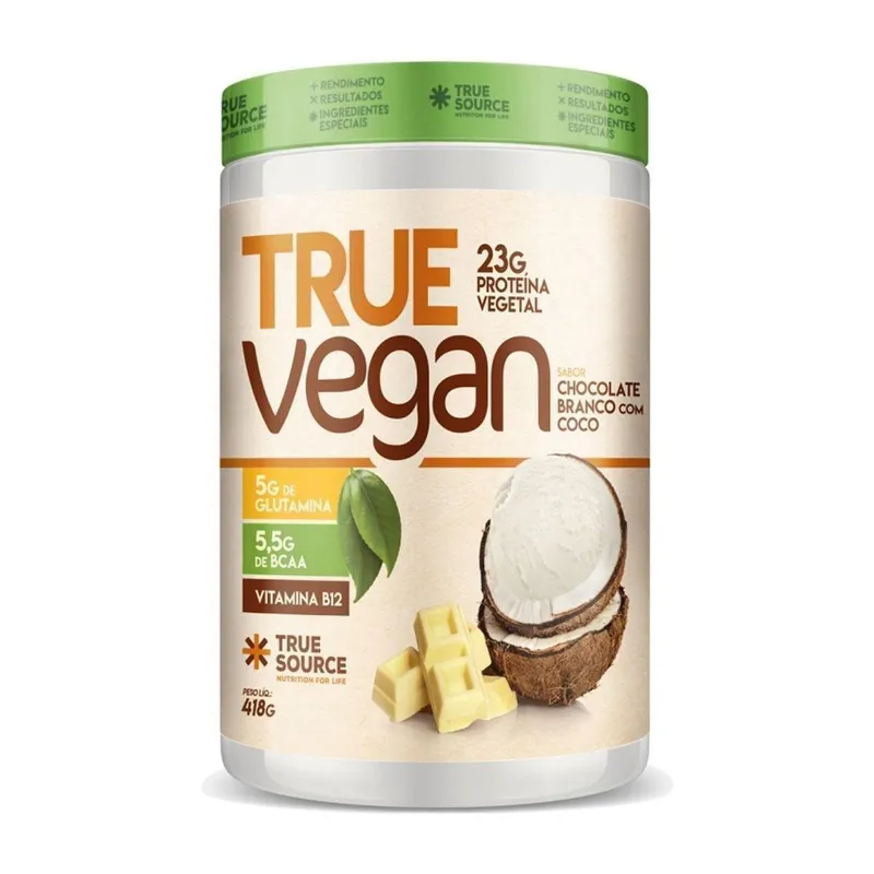 TRUE VEGAN 418G - TRUE SOURCE (CHOCOLATE BRANCO COM COCO)