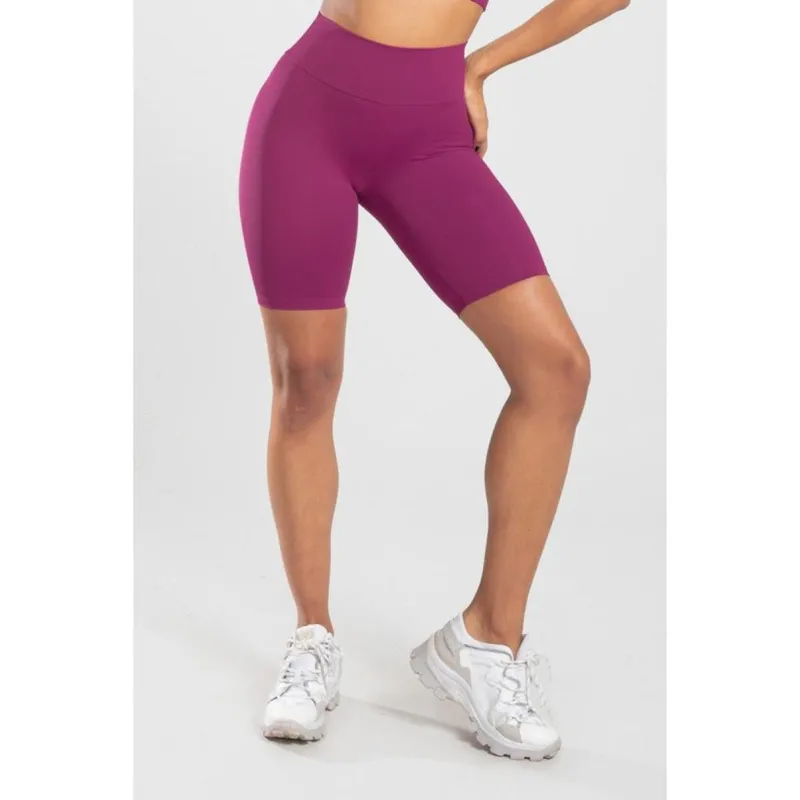Bermuda Ciclista Básica Fitness Cintura Bem Alta Em Suplex Poliester - WOLFOX