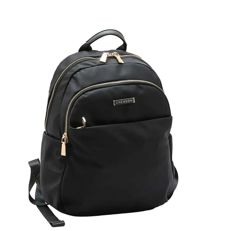 Mochila Feminina Original Twill Nylon Costas Chenson 84939 Preto