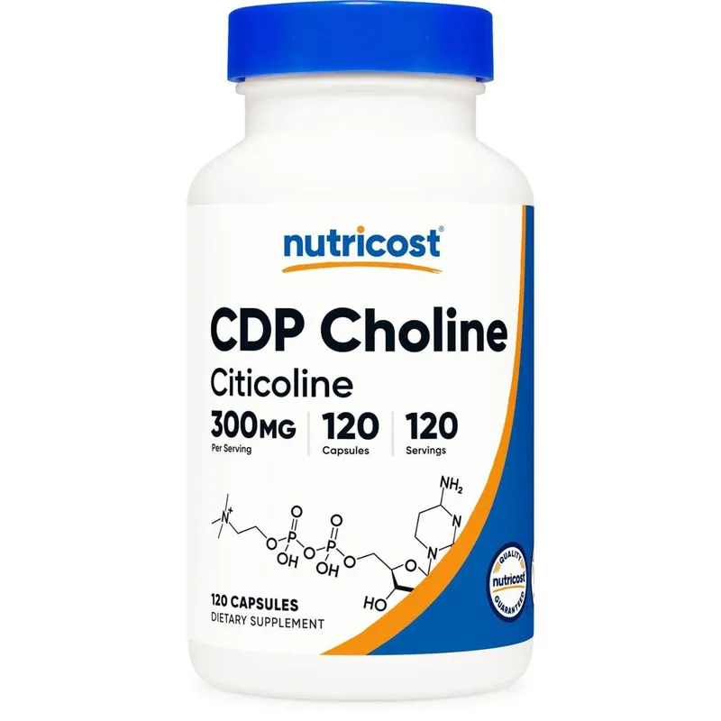 Suplemento Nutricost Cdp Colina (Citicolina) 300 Mg 120 Cápsulas