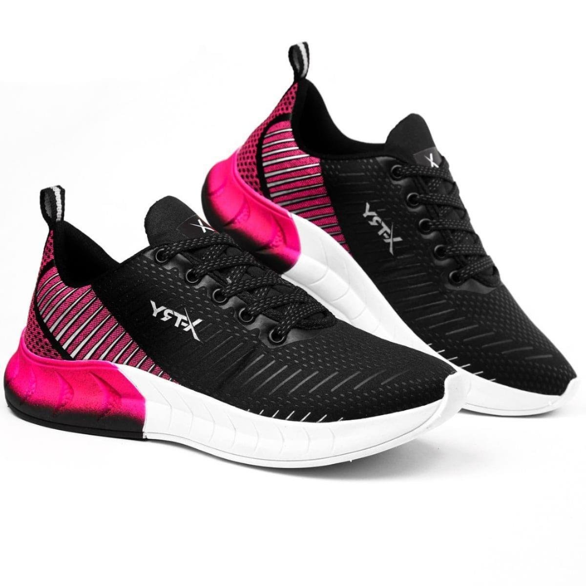 Tenis Feminino Preto Esportivo Conforto Caminhada Academia
