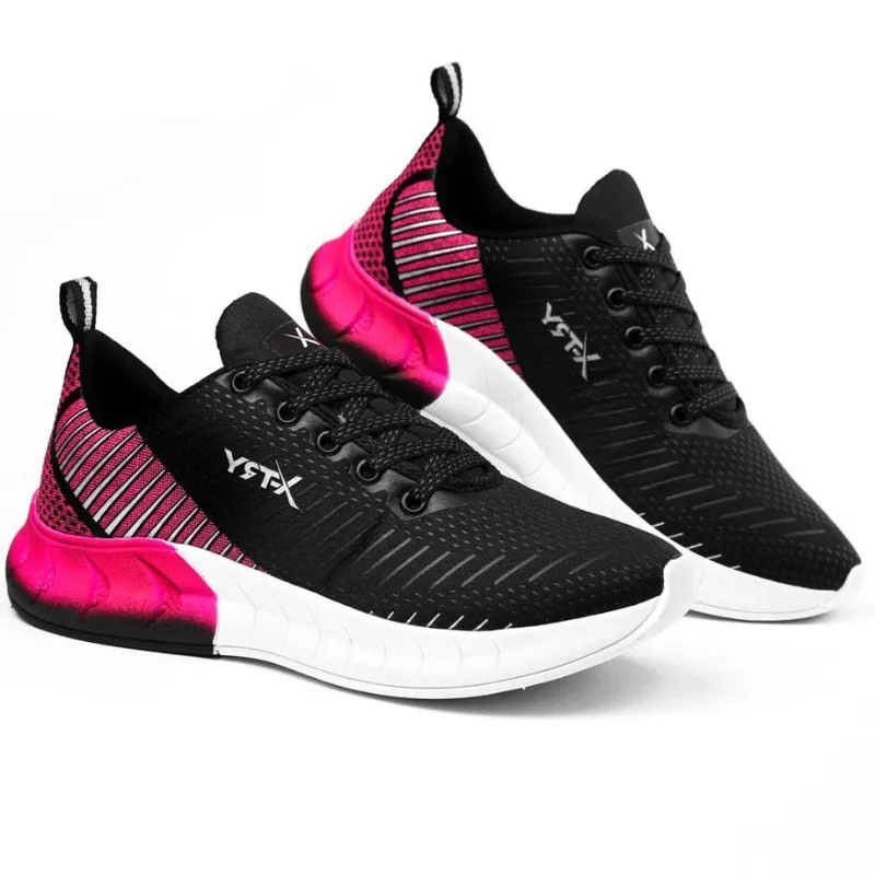 Tenis Feminino Preto Esportivo Conforto Caminhada Academia