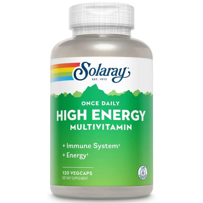 Suplemento Solaray Multivitamínico de Alta Energia 120 Cápsulas Vegetarianas