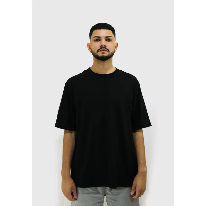 Camiseta Oversized Alkary Gola Larga Preta