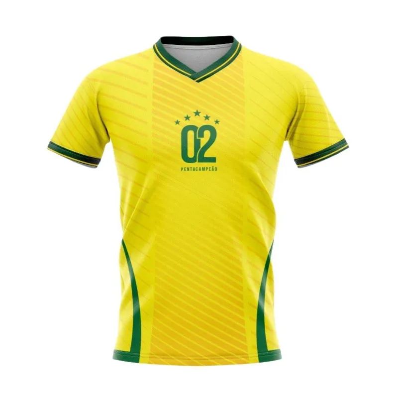 Camisa do Brasil infantil Juvenil Retrô Penta 2002 R9