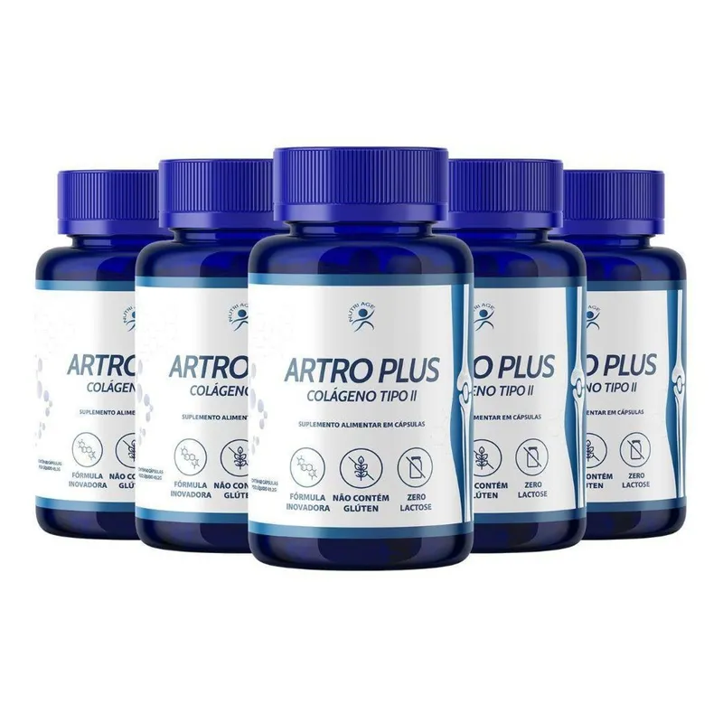 Colágeno Tipo 2 + Cúrcuma Artro Plus 300 Cáps (5 Frascos)