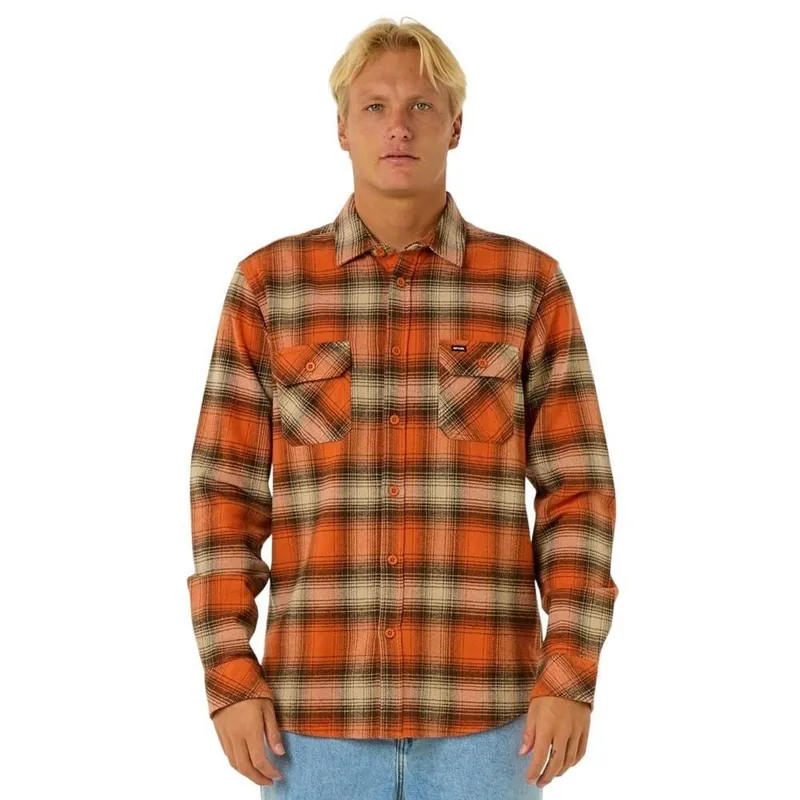 Camisa Rip Curl Count Flannel Marrom Xadrez Masculino