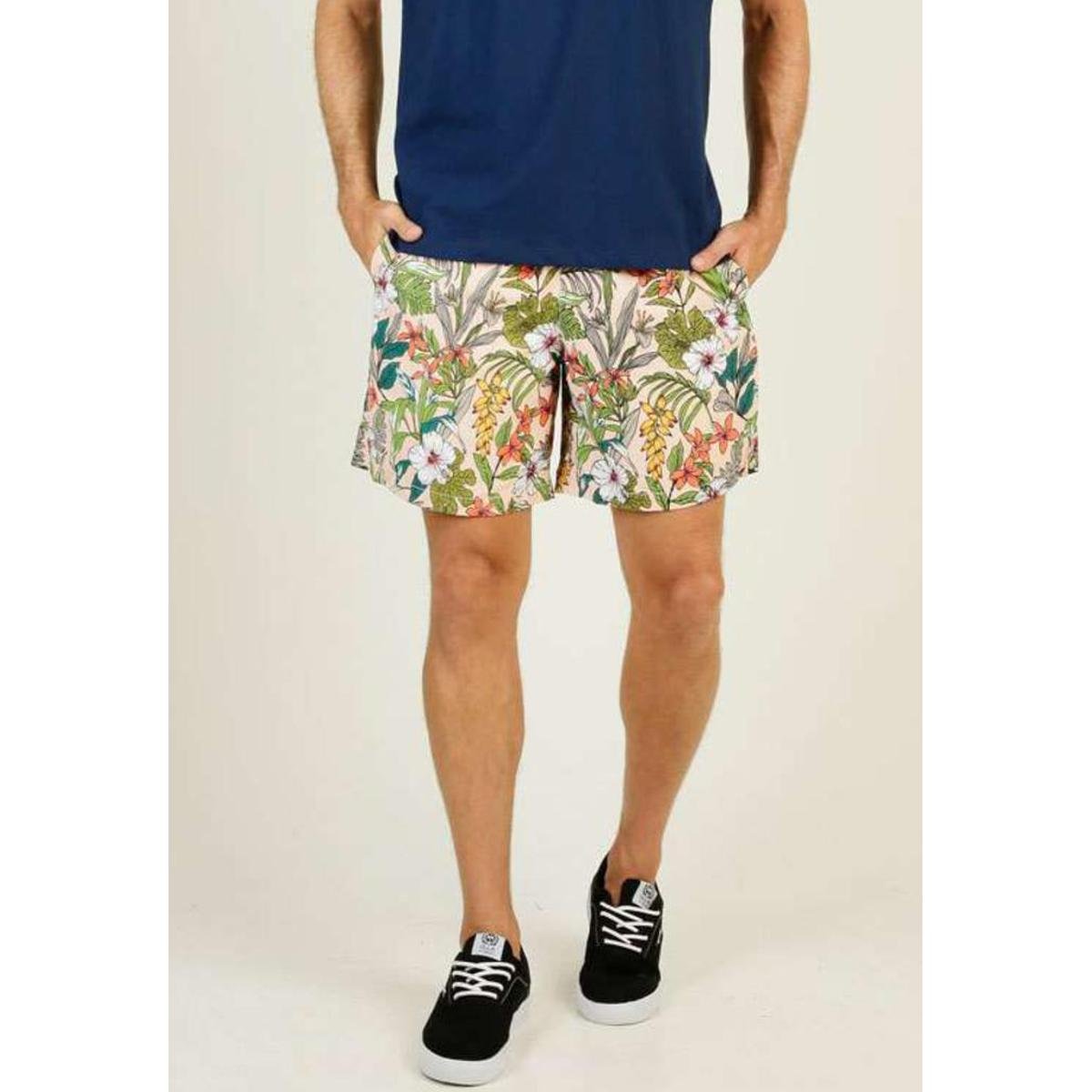Shorts Areia Branca Resort Floral Verde GG