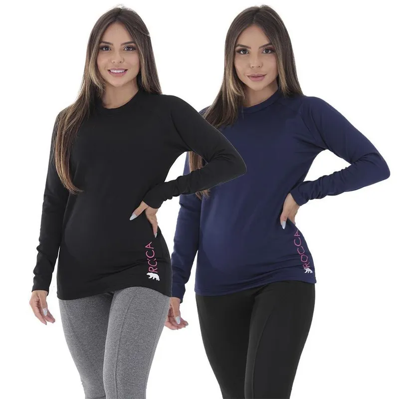 Kit 2 Blusas Femininas Segunda Pele Térmica Peluciada Diversas Cores
