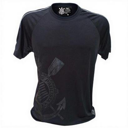 CAMISA MASCULINA CORINTHIANS RAGLAN REC VIVO BLACK